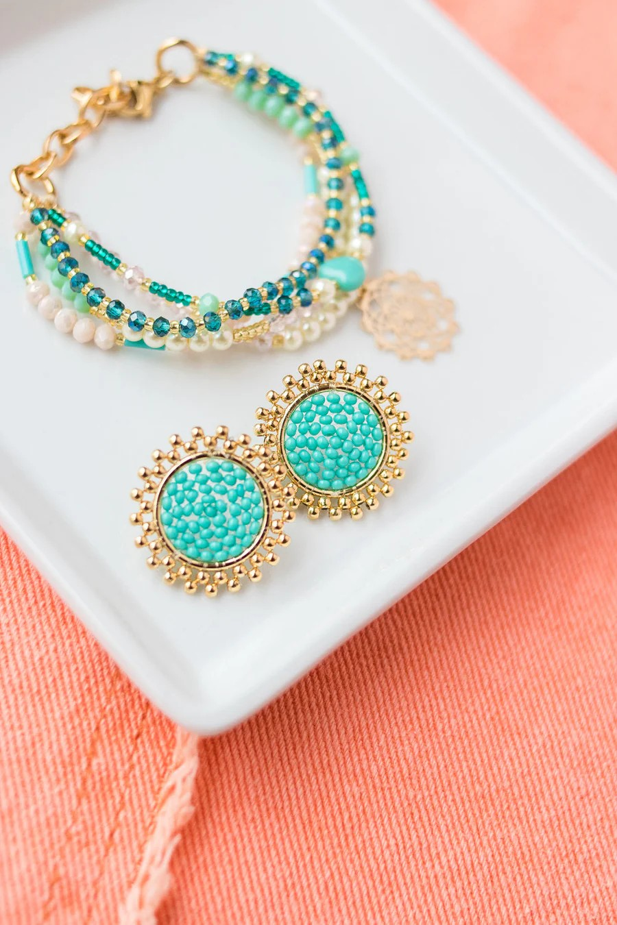 GOLD AQUA EARRINGS