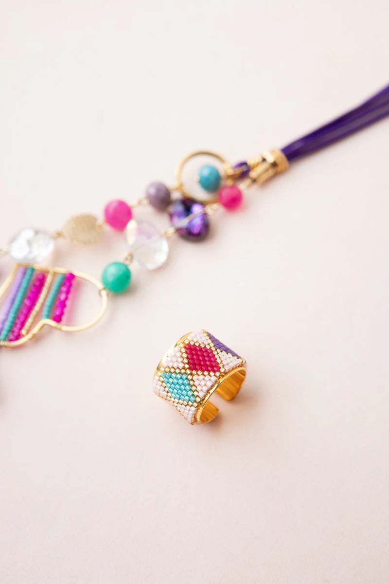 COLORFUL RHOMBUS RING