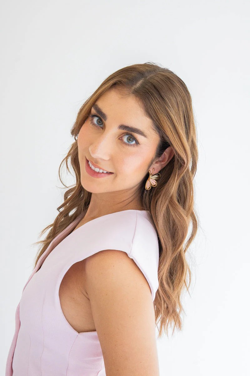 PINK BUTTERFLY EARRINGS