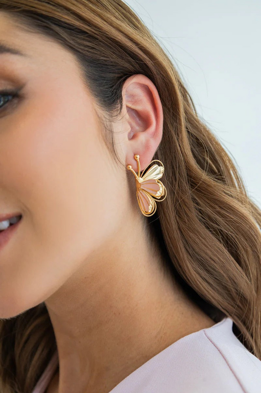 PINK BUTTERFLY EARRINGS