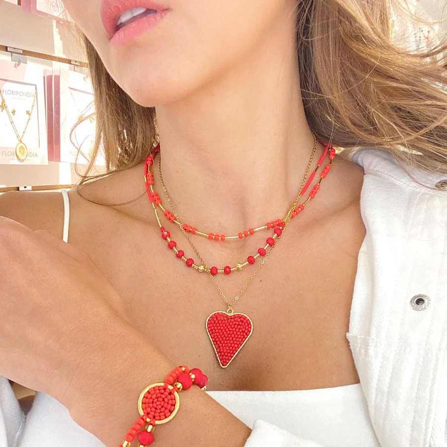 BIG RED HEART NECKLACE