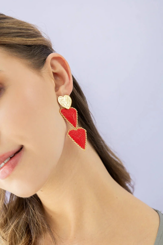 RED MIYUKI EARRINGS