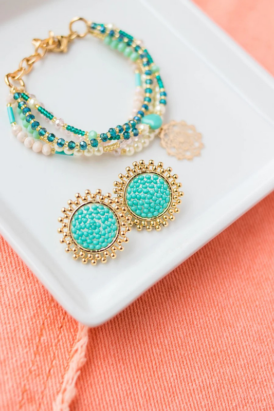 GOLD AQUA EARRINGS