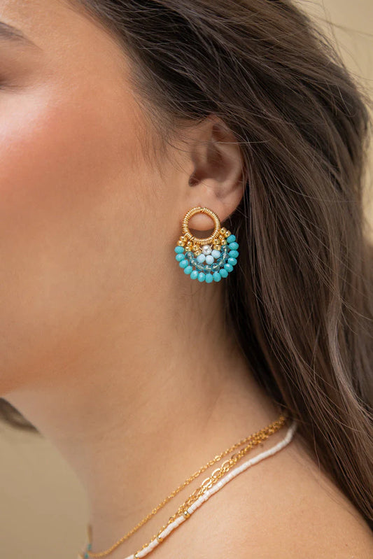 BEADED CIRCULAR EARRINGS