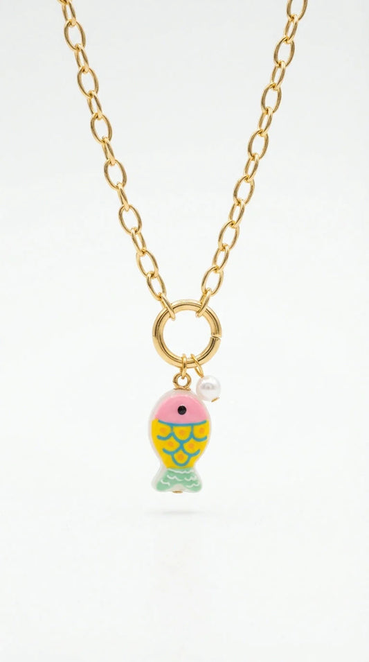 PINK FISH NECKLACE