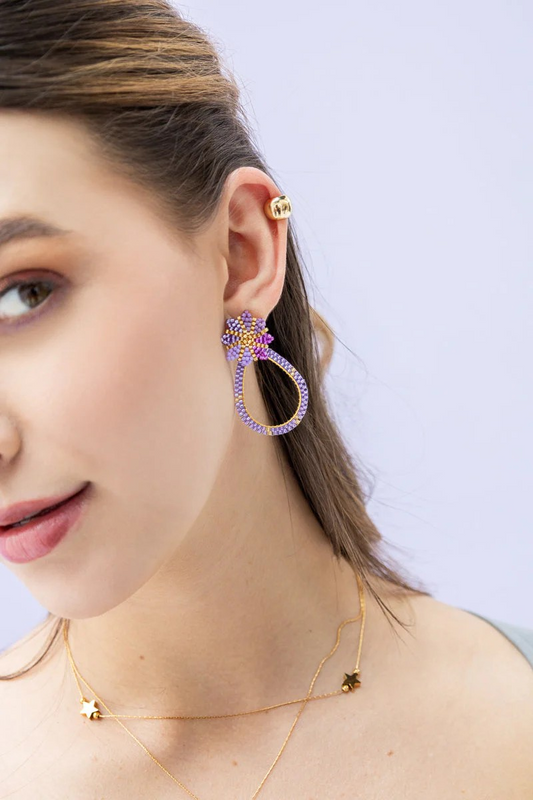 DROP FLOWER EARRINGS
