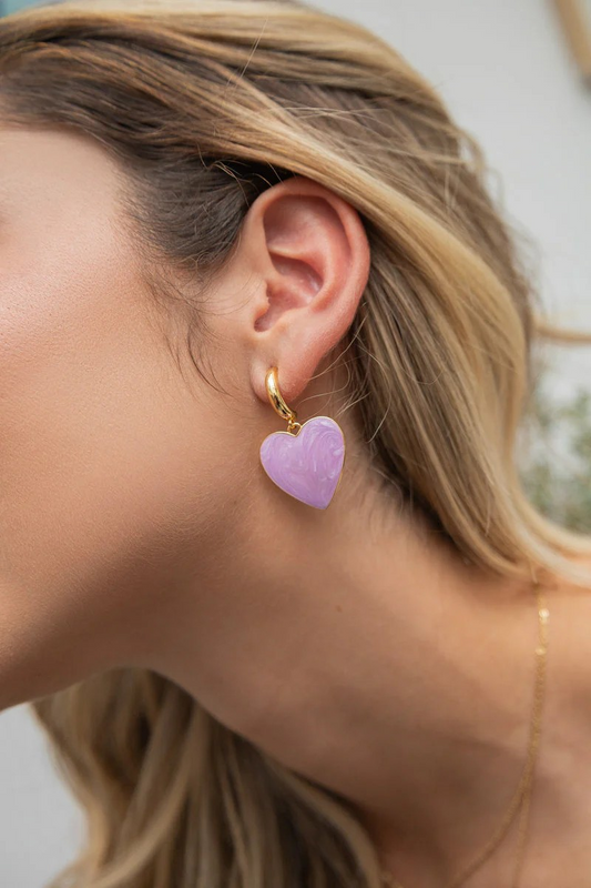 LILA HEART EARRINGS