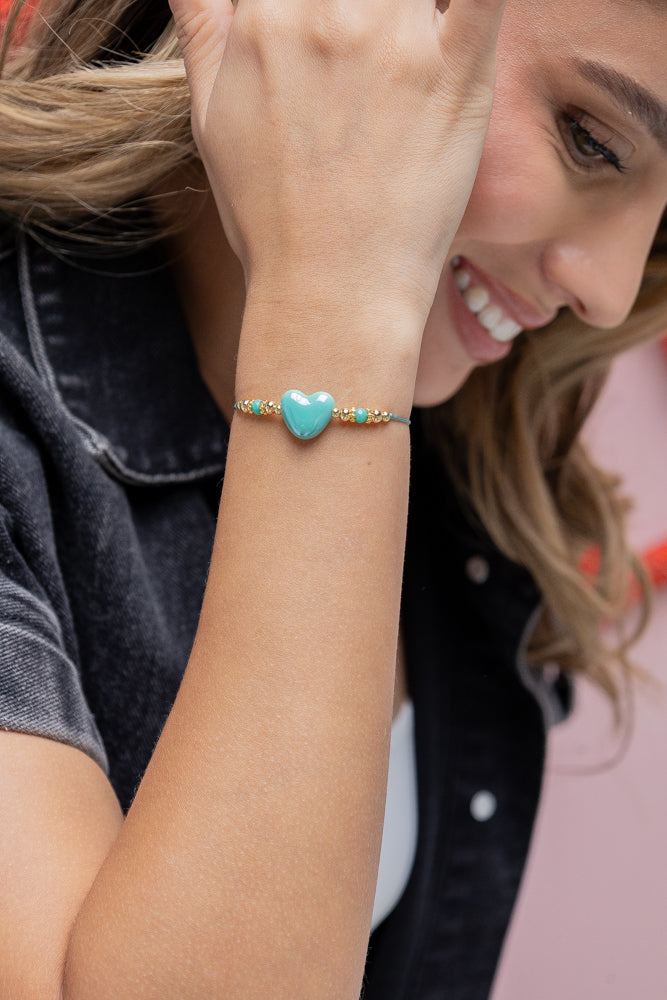 TURQUOIS HEART BRACELET - Jabatzelet