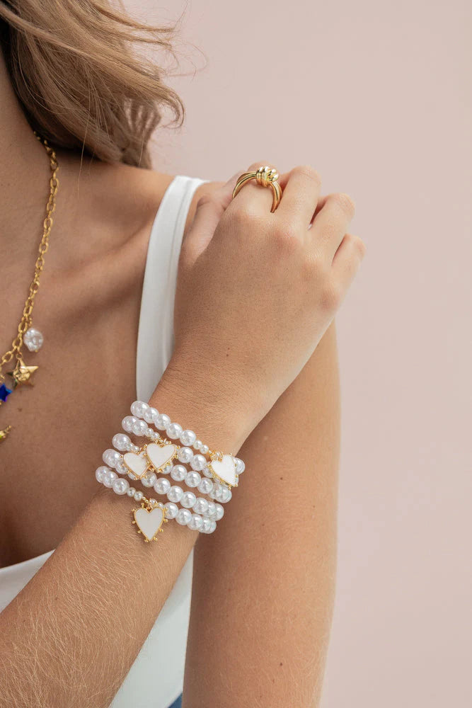 WHITE HEARTS BRACELET - Jabatzelet