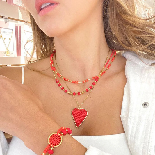 BIG RED HEART NECKLACE